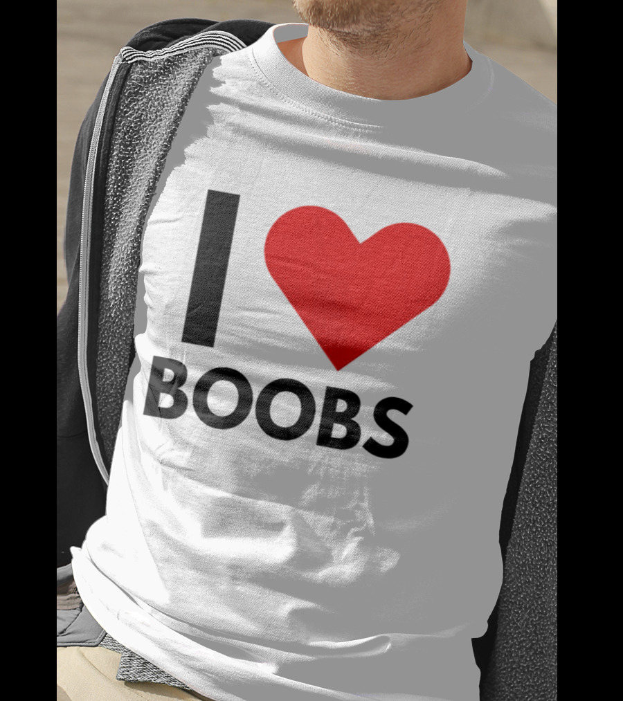I Love Boobs Heart Symbol Humor T-Shirt