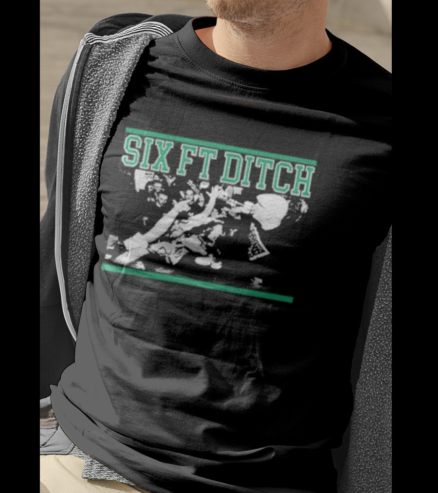 Six Ft Ditch Skull And Bones Grunge T-Shirt