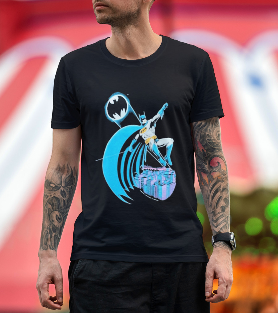 Wyco 1988 Batman DC Comics Retro Hero Gotham City Scene T-Shirt