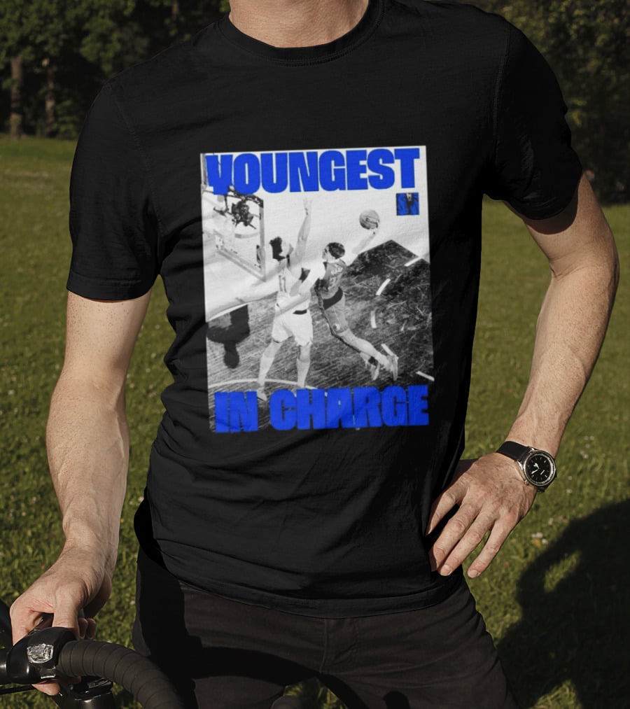 Youngest In Charge Cooper Flagg Dallas Mavericks Dunk T-Shirt