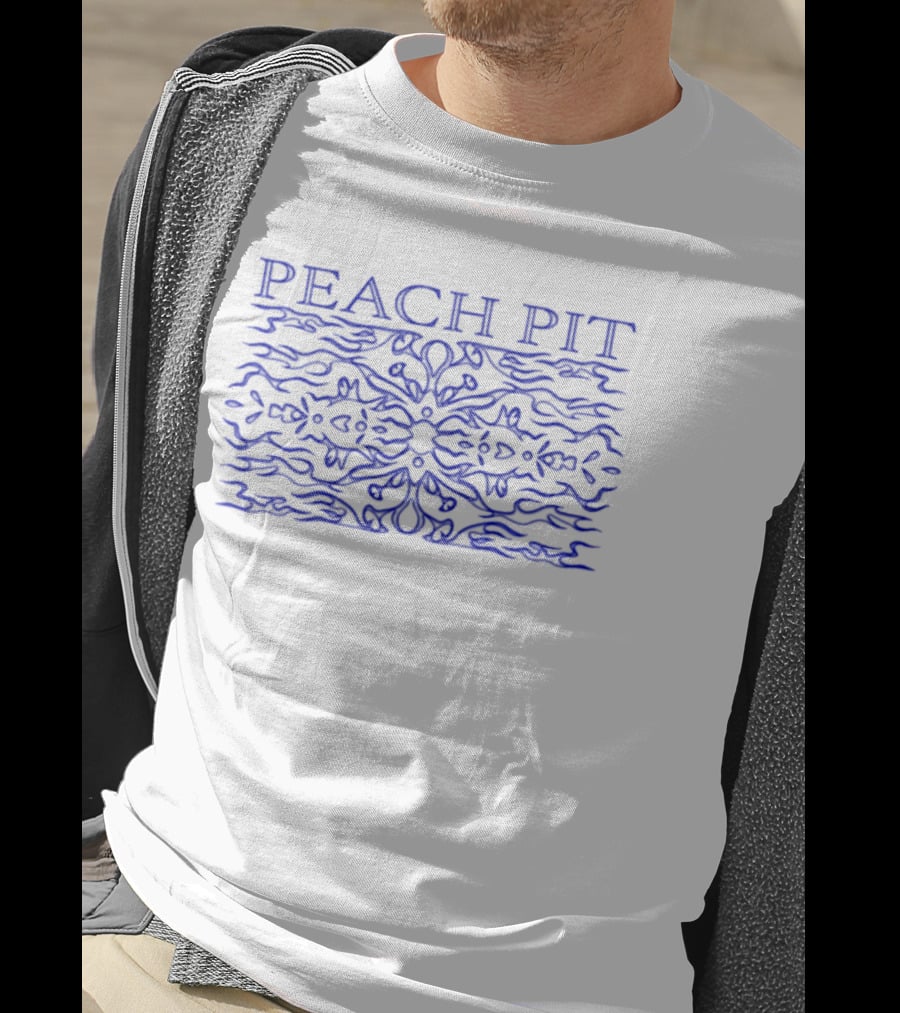 PEACH PIT Blue Mandala Waves T-Shirt