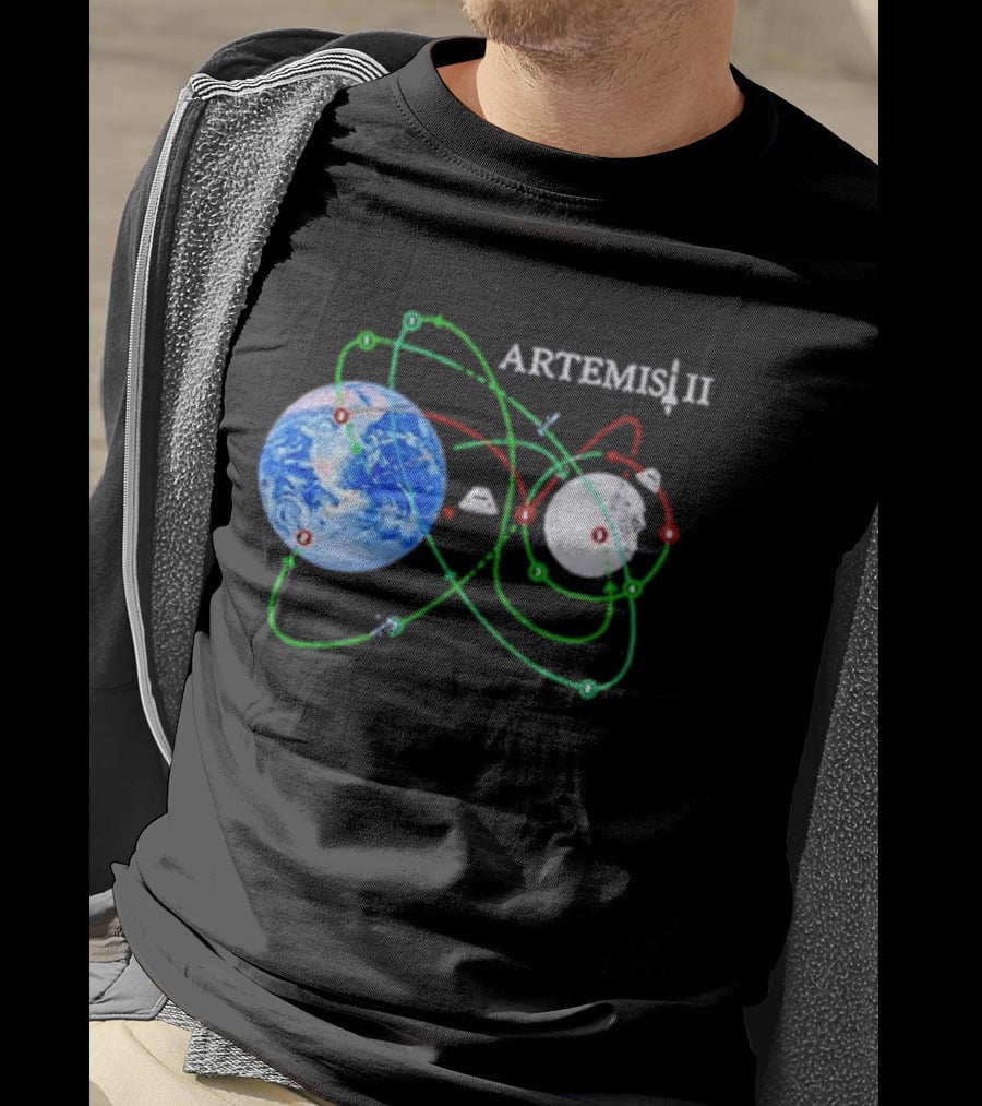 Artemis II NASA Moon Mission Pathways Earth And Moon T-Shirt