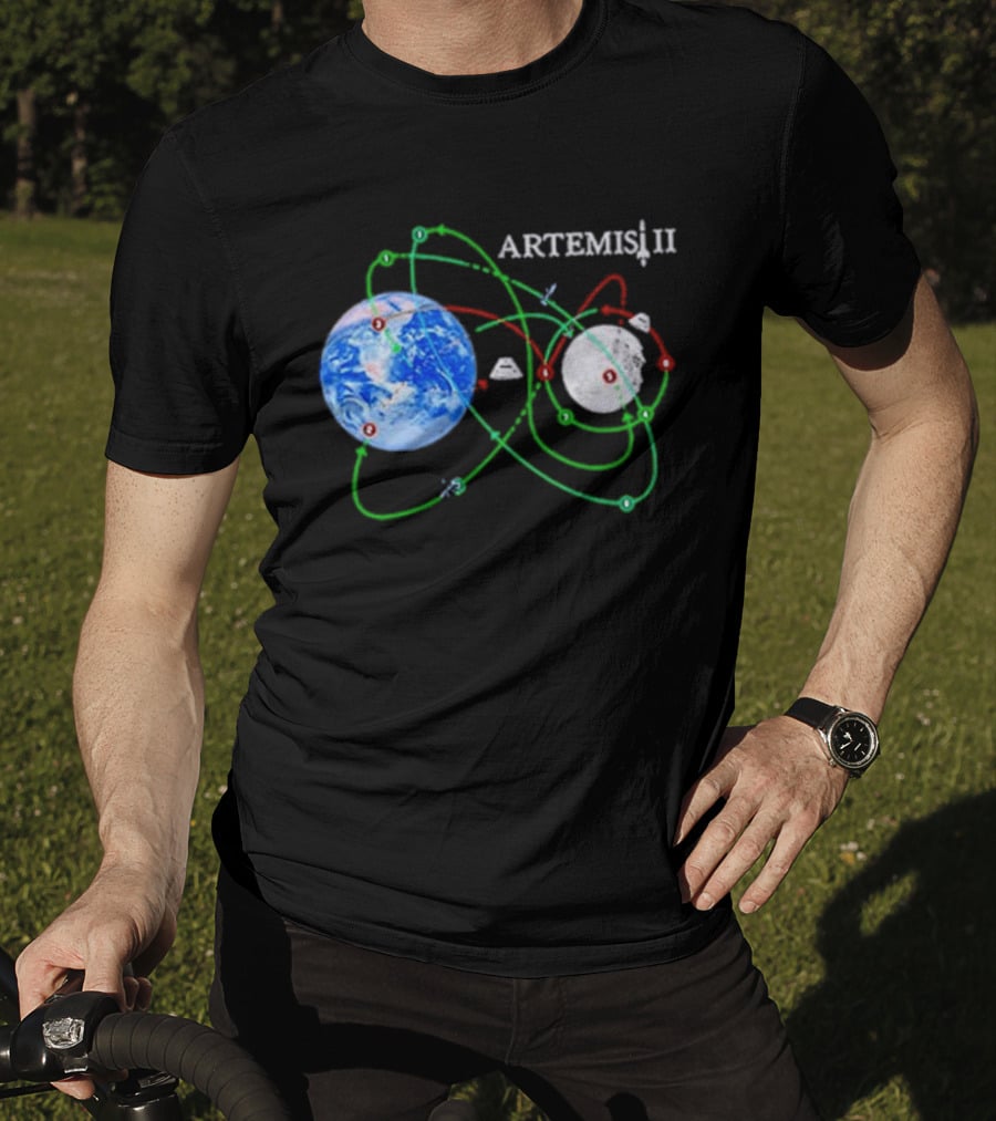 Artemis II NASA Moon Mission Pathways Earth And Moon T-Shirt