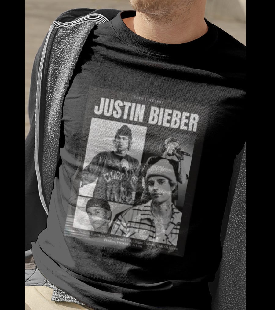 Drew House Viasmule Justin Bieber Collage Love Yourself Peaches Iconic Photos T-Shirt