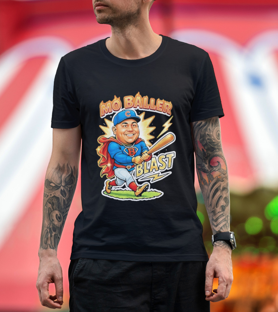 Mo Baller Blast Superhero Baseball Power T-Shirt