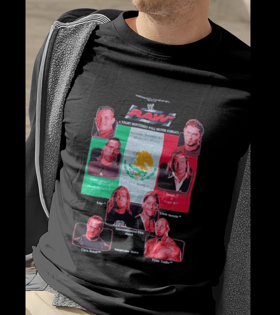 WWE Raw WrestleMania Monterrey Cage Match Featuring Randy Orton Shawn Michaels Batista Triple H Chris Jericho Shelton Benjamin Edge T-Shirt