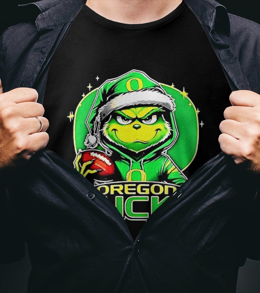 Santa Grinch Oregon Ducks Christmas 2025 T-Shirt