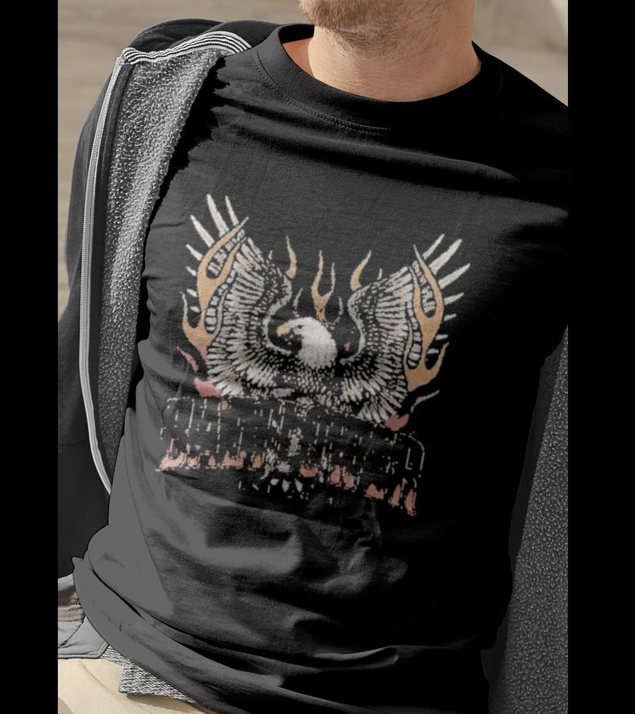 Badflower Eagle American Rock Band Concert Tour Wings Fire T-Shirt