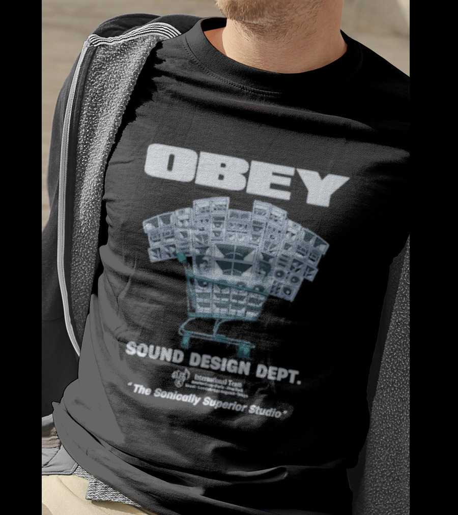 Obey Sound Waves Department Music Shopping Cart Revolution T-Shirt