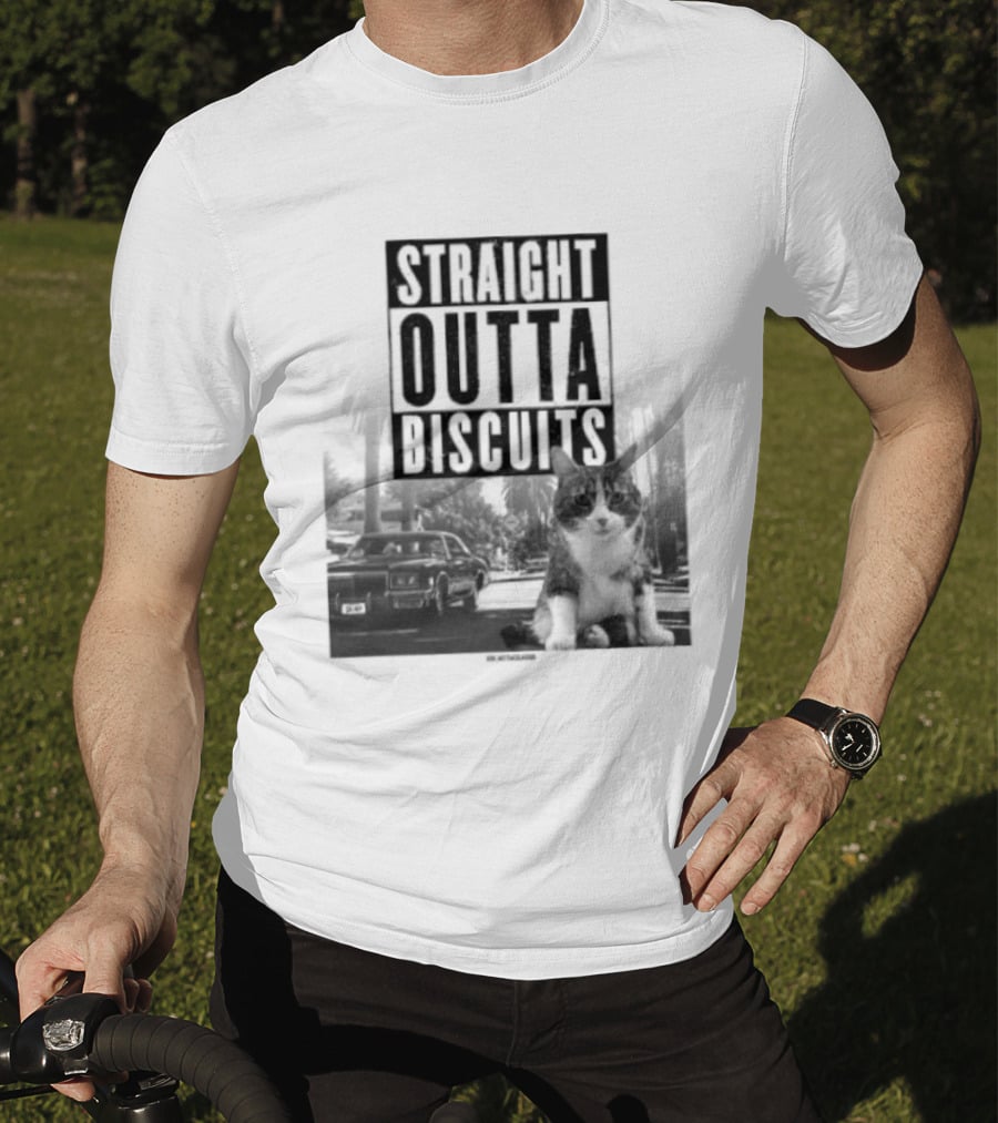 Straight Outta Biscuits Dr. Matt McGlasson Cat Humor T-Shirt