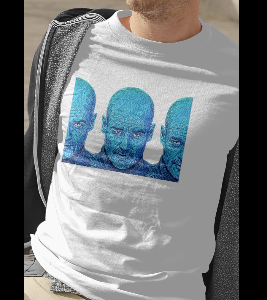 Manchester City FC Pep Guardiola Mosaic Style Blue T-Shirt