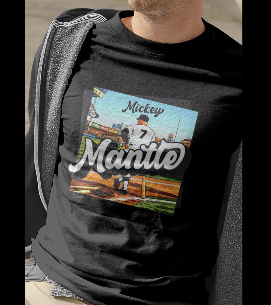 Mickey Mantle New York Yankees Baseball Stadium Number 7 T-Shirt