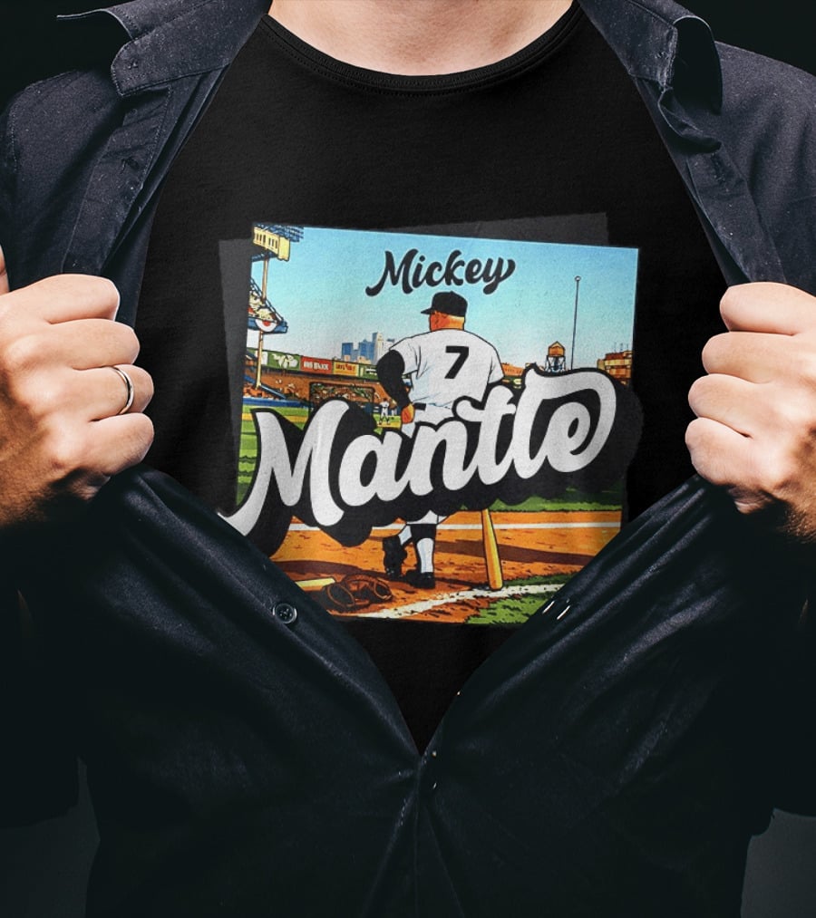 Mickey Mantle New York Yankees Baseball Stadium Number 7 T-Shirt