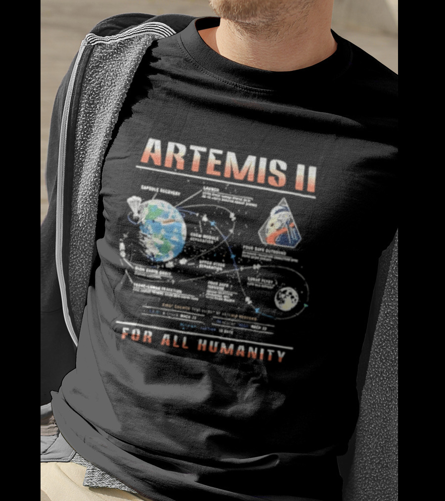 Artemis II Earth Lunar Missions For All Humanity T-Shirt