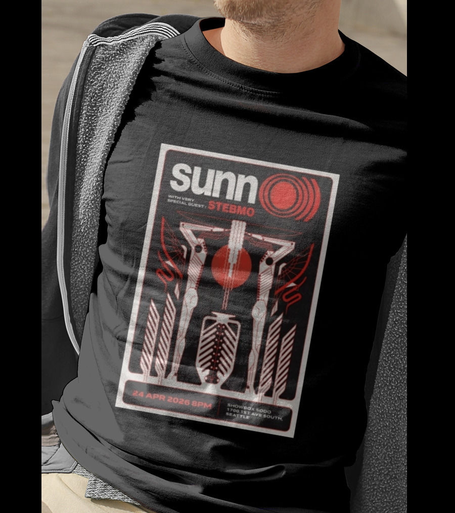 Sunn O))) 24 Apr 2026 8PM Seattle Showbox SoDo With Special Guest Stebmo T-Shirt