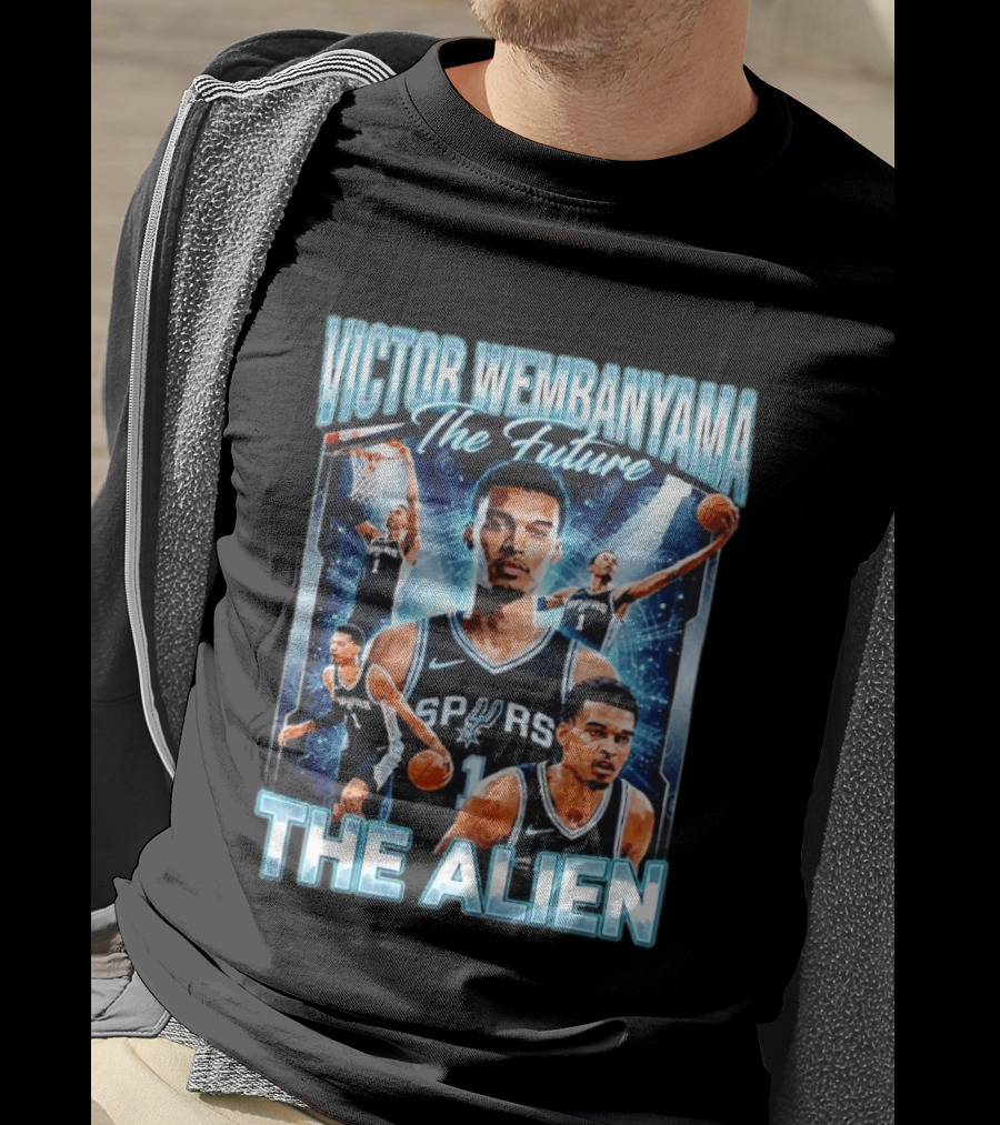 Victor Wembanyama The Future San Antonio Spurs The Alien Basketball Collage T-Shirt
