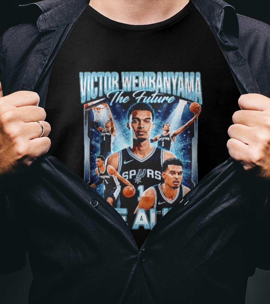 Victor Wembanyama The Future San Antonio Spurs The Alien Basketball Collage T-Shirt