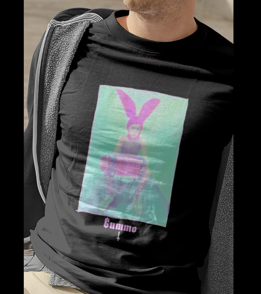 Gummo Bunny With Accordion And Pink Ears T-Shirt