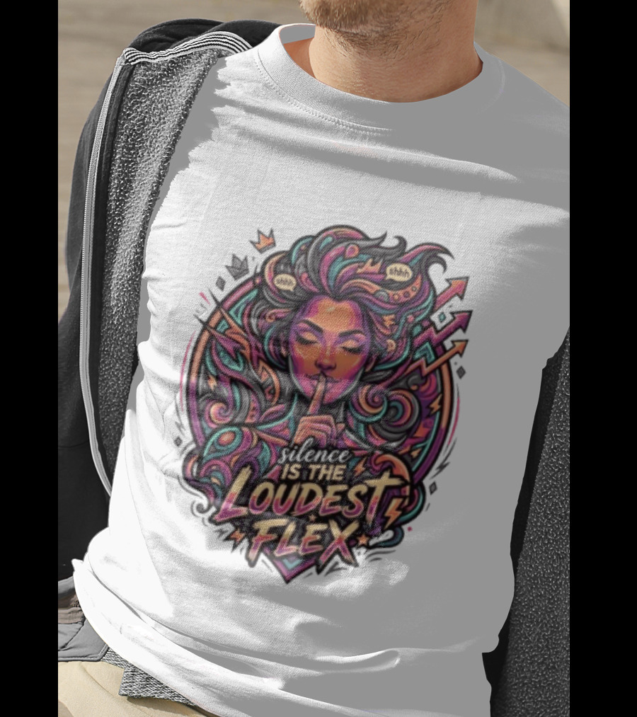 Shhh Silence Is The Loudest Flex Zen Art Nouveau Aesthetic T-Shirt