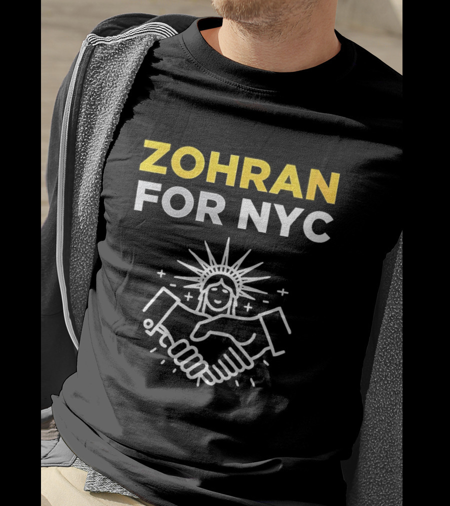 Zohran For NYC Mayor Statue Of Liberty Handshake T-Shirt