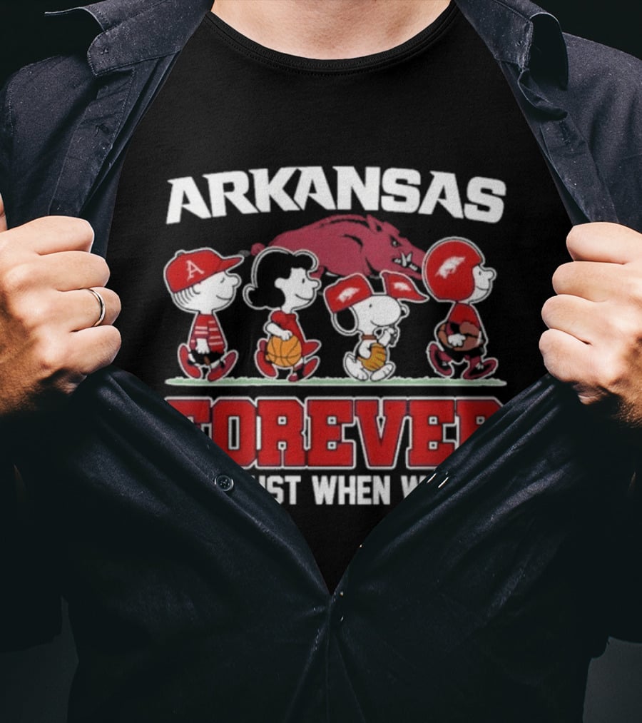 Arkansas Peanuts Abbey Road Forever Not Just When We Win 2026 T-Shirt