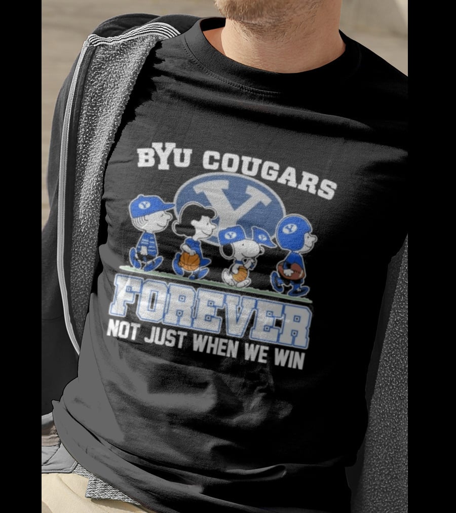 BYU Cougars Peanuts Abbey Road Forever Not Just When We Win T-Shirt