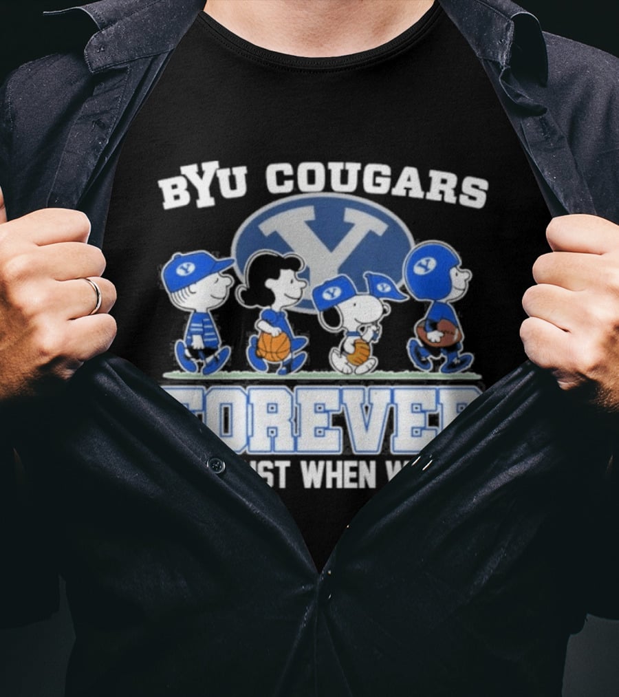 BYU Cougars Peanuts Abbey Road Forever Not Just When We Win T-Shirt