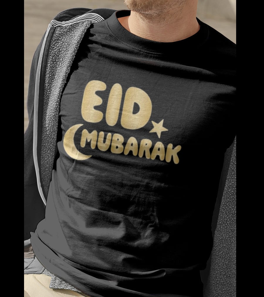 Eid Mubarak Crescent Moon And Star T-Shirt