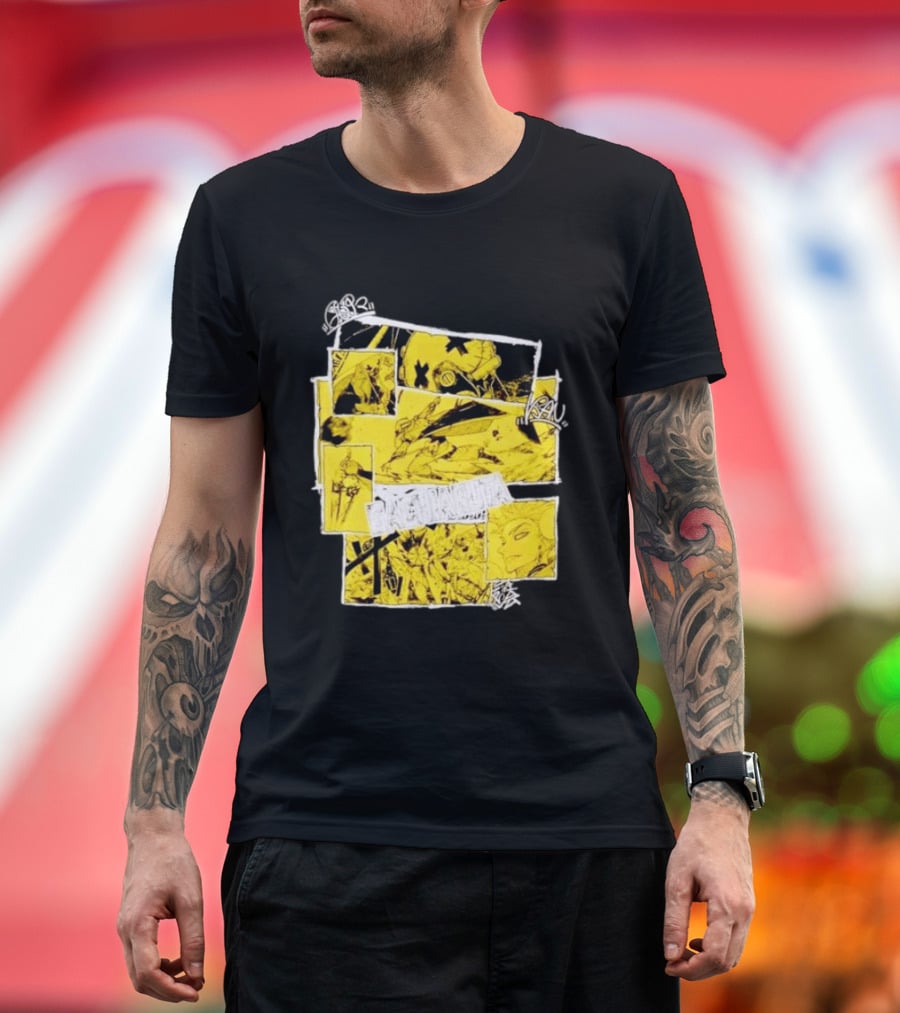 Gachiakuta Enjin Manga Panel Collage Yellow And Black Comic T-Shirt