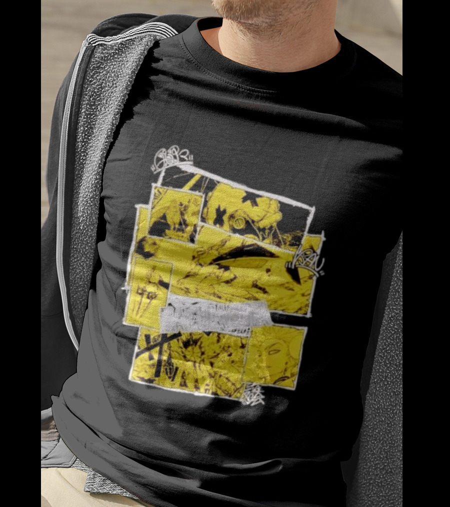 Gachiakuta Enjin Manga Panel Collage Yellow And Black Comic T-Shirt