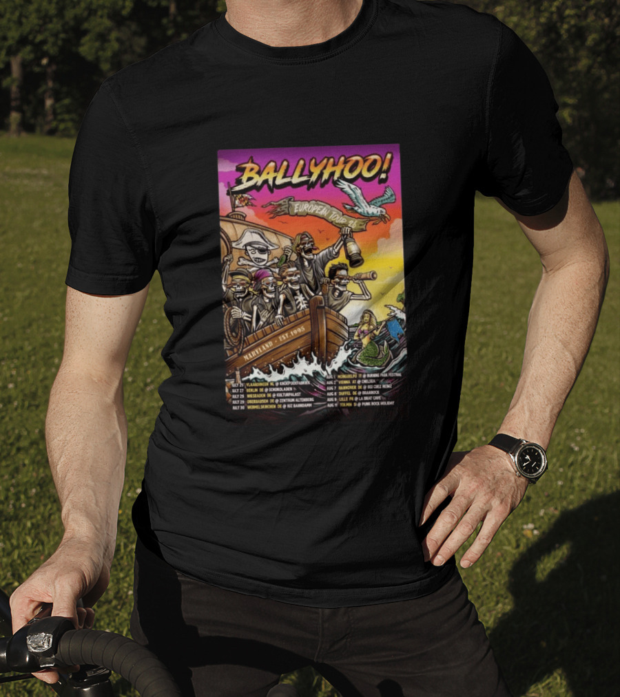 Ballyhoo European Tour 2026 Pirates Maryland Est 1995 T-Shirt