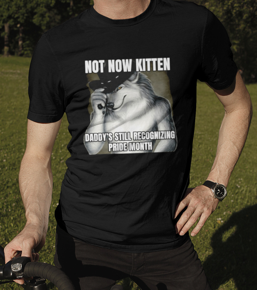 Not Now Kitten Daddy's Still Recognizing Pride Month Wolf T-Shirt