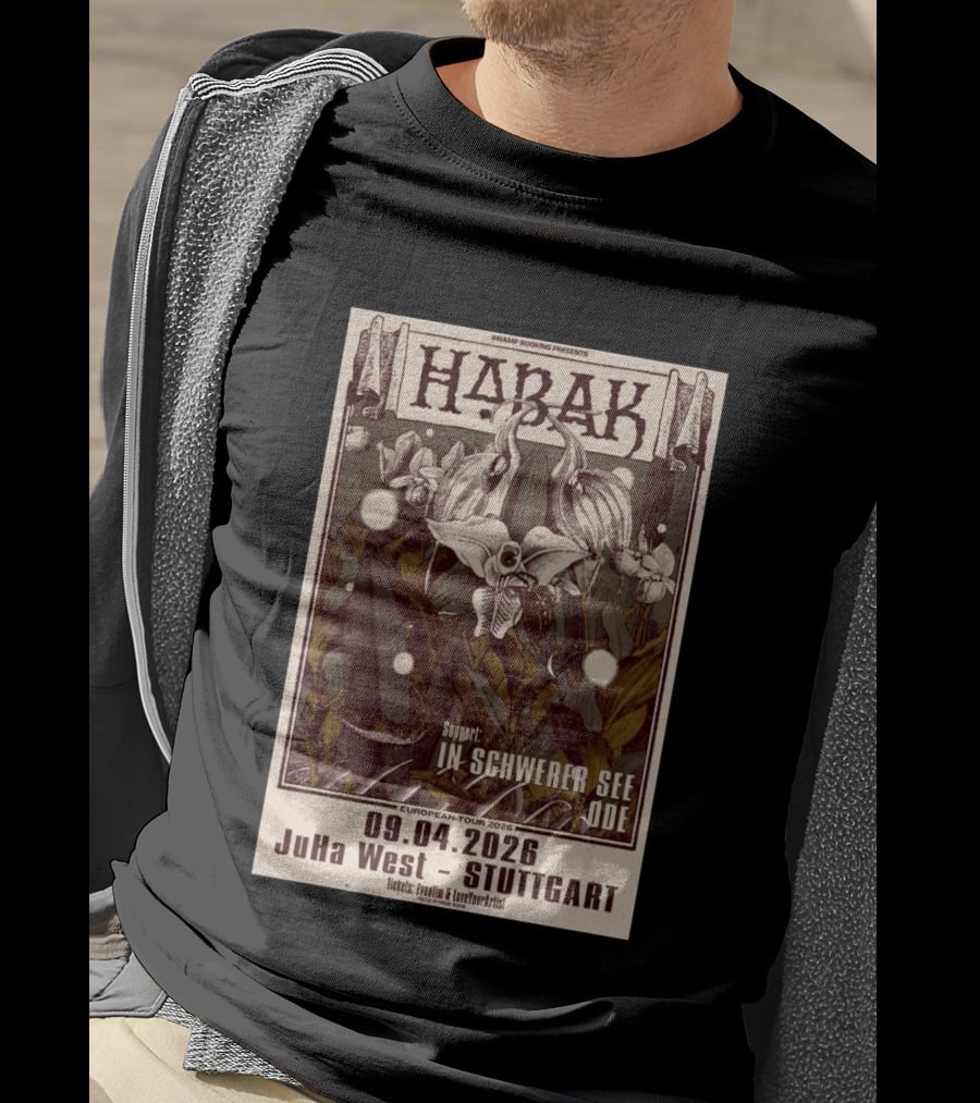 Swamp Booking Presents Habak European Tour 2026 JuHa West Stuttgart Apr 9 In Schwerer See Ode Support T-Shirt