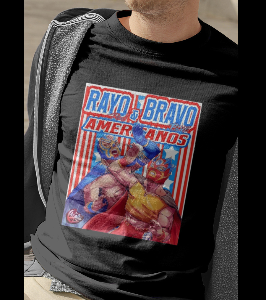 Rayo And Bravo Red Blue Americanos Wrestling Fan Favorite T-Shirt