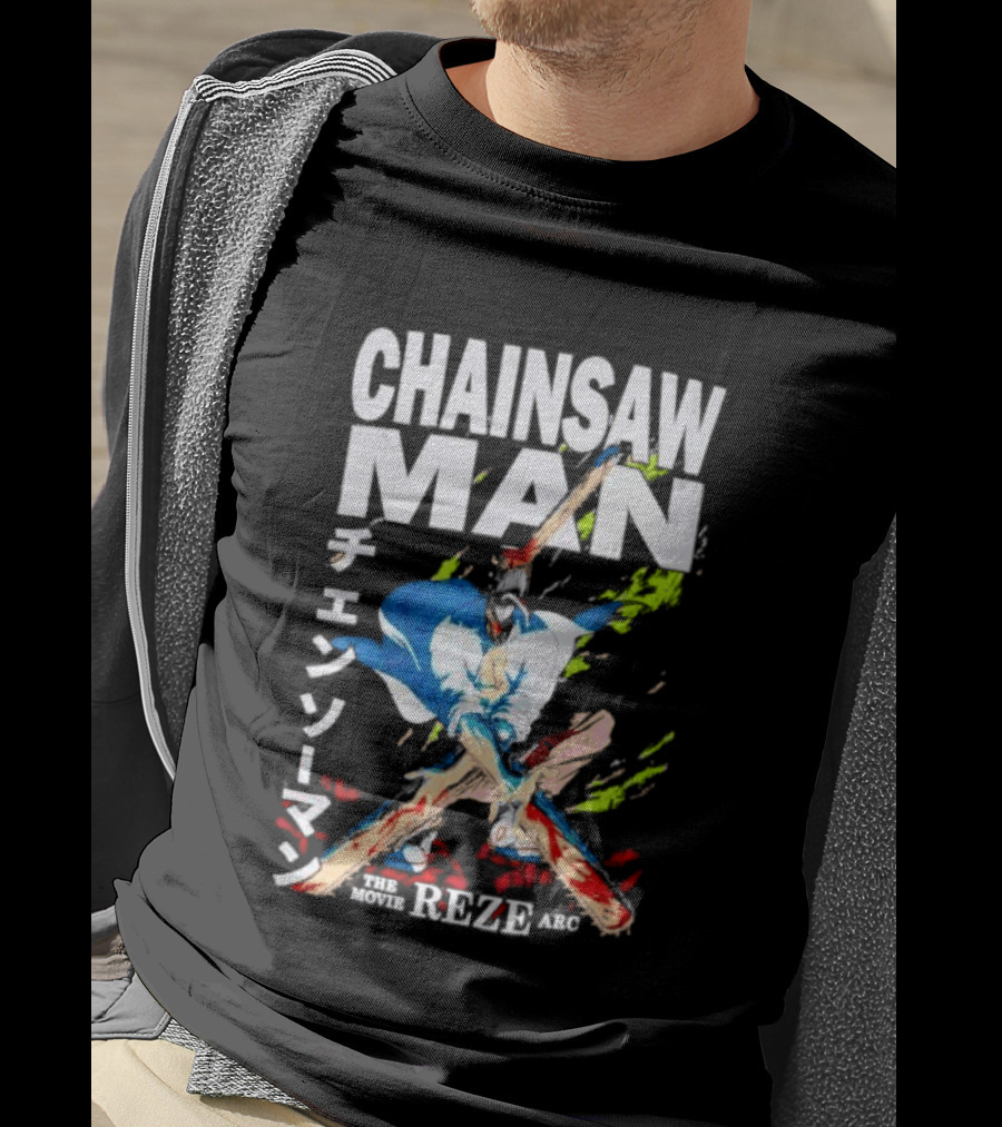 Chainsaw Man Movie Reze Arc Splatter Bold Japanese T-Shirt