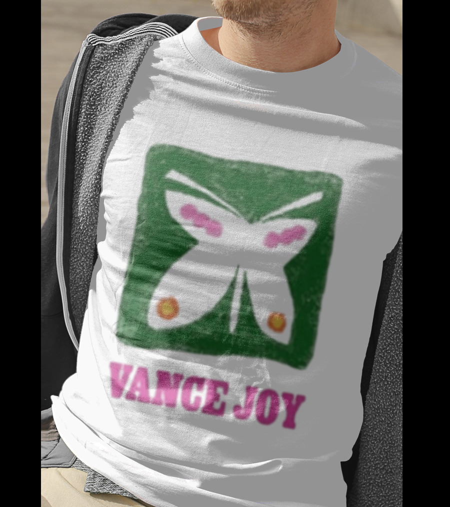 Vance Joy Butterfly Green Pink White T-Shirt