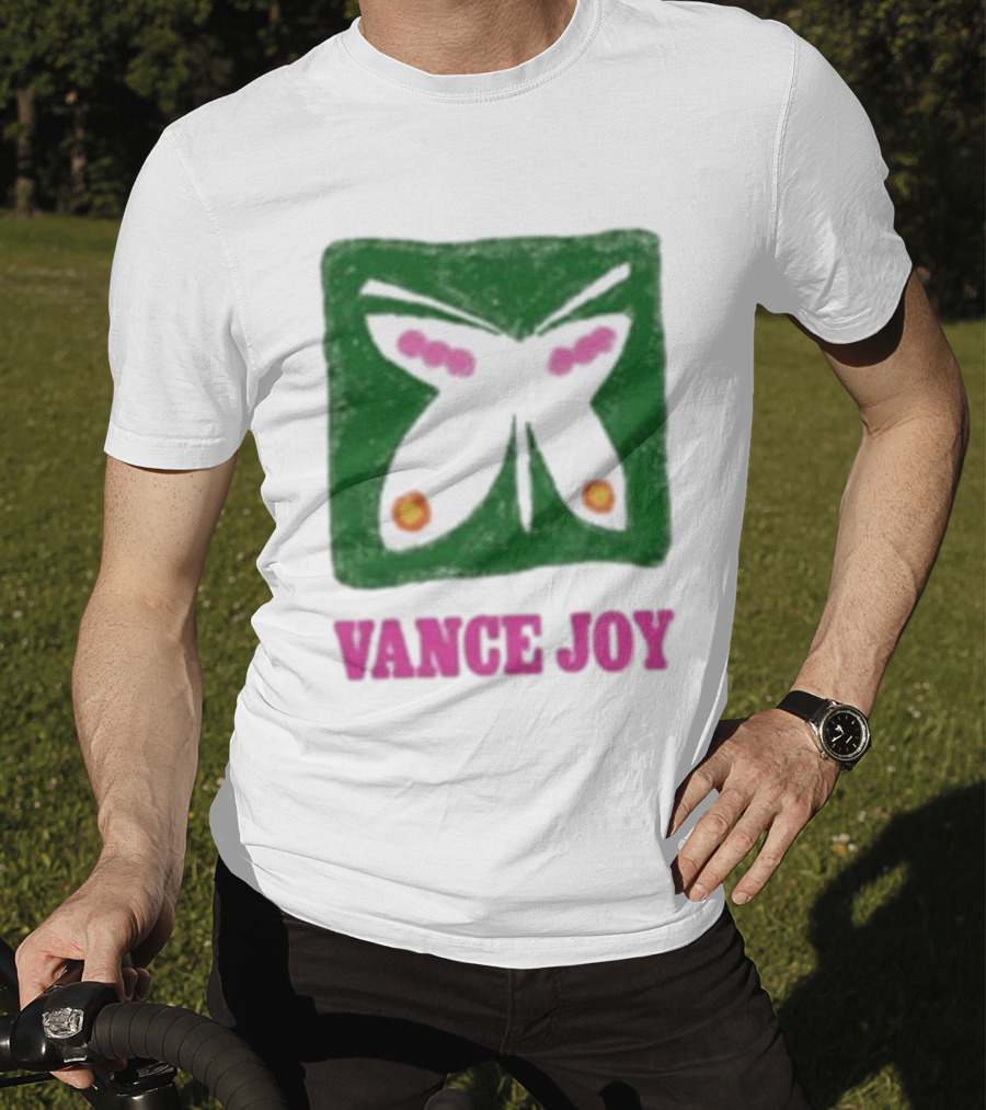 Vance Joy Butterfly Green Pink White T-Shirt