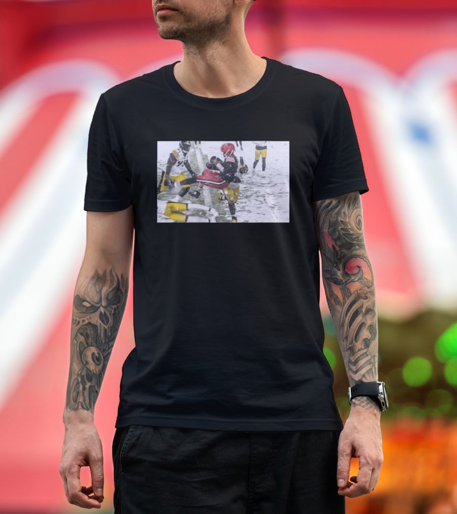 Jameis Winston Cleveland Browns Snow Game Touchdown Action T-Shirt