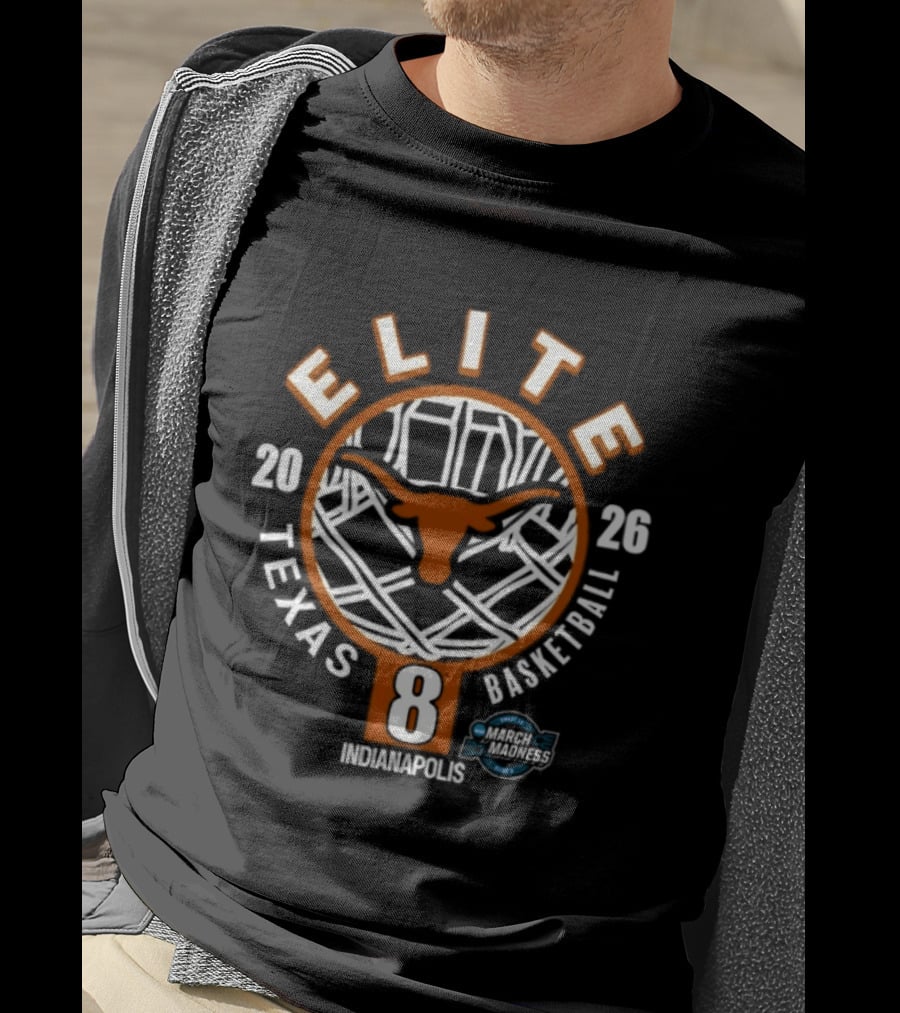 Texas Longhorns Elite Eight 2026 NCAA Men's Basketball Tournament Indianapolis T-Shirt
