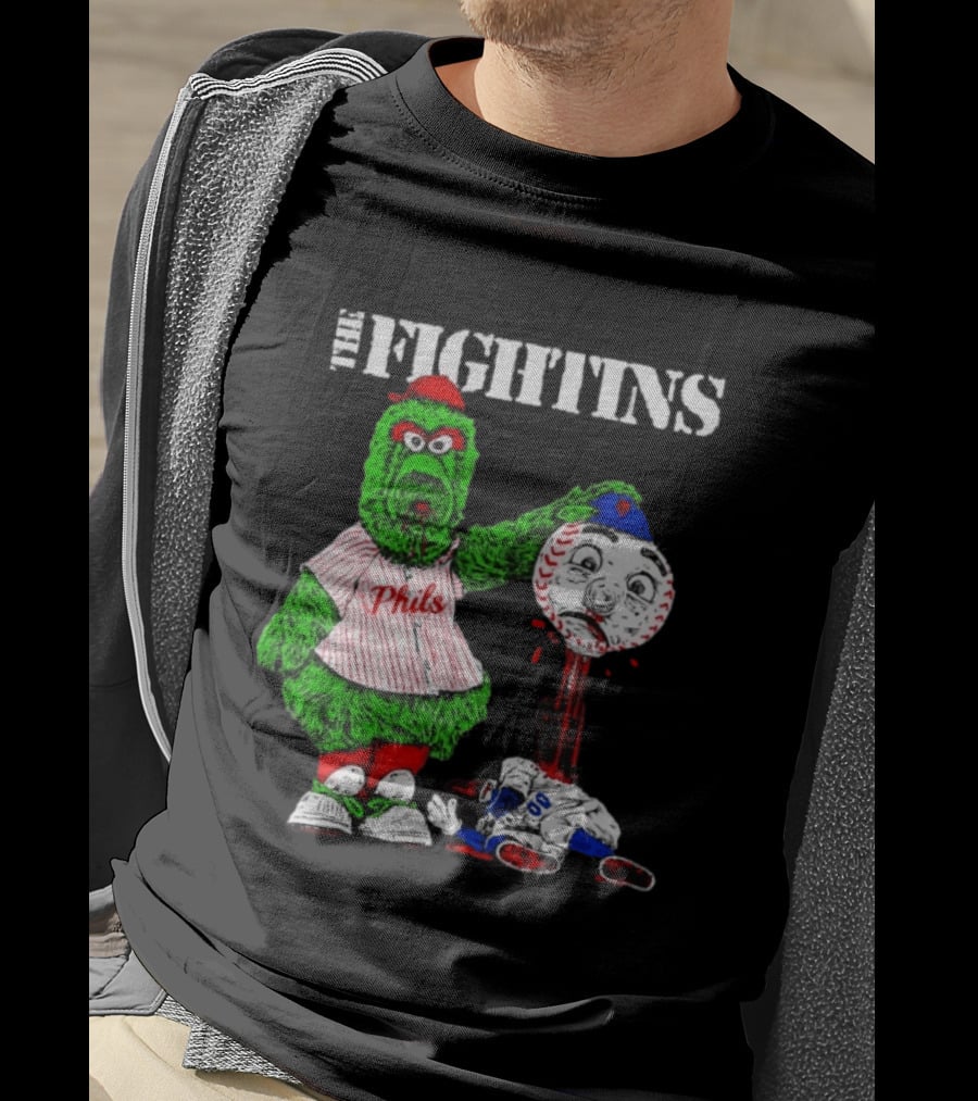 The Fightins Phillie Phanatic Philadelphia Phillies Holding Mr. Met T-Shirt