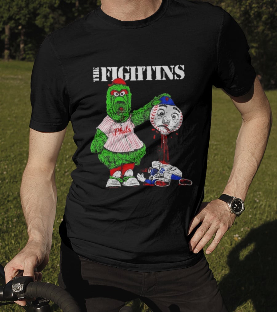 The Fightins Phillie Phanatic Philadelphia Phillies Holding Mr. Met T-Shirt