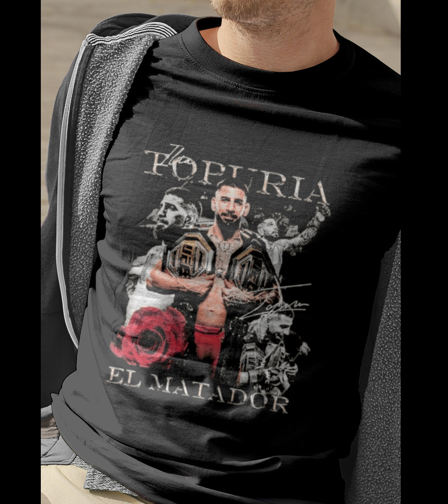 Topuria El Matador Ilia UFC Fighter With Championship Belt Concept T-Shirt