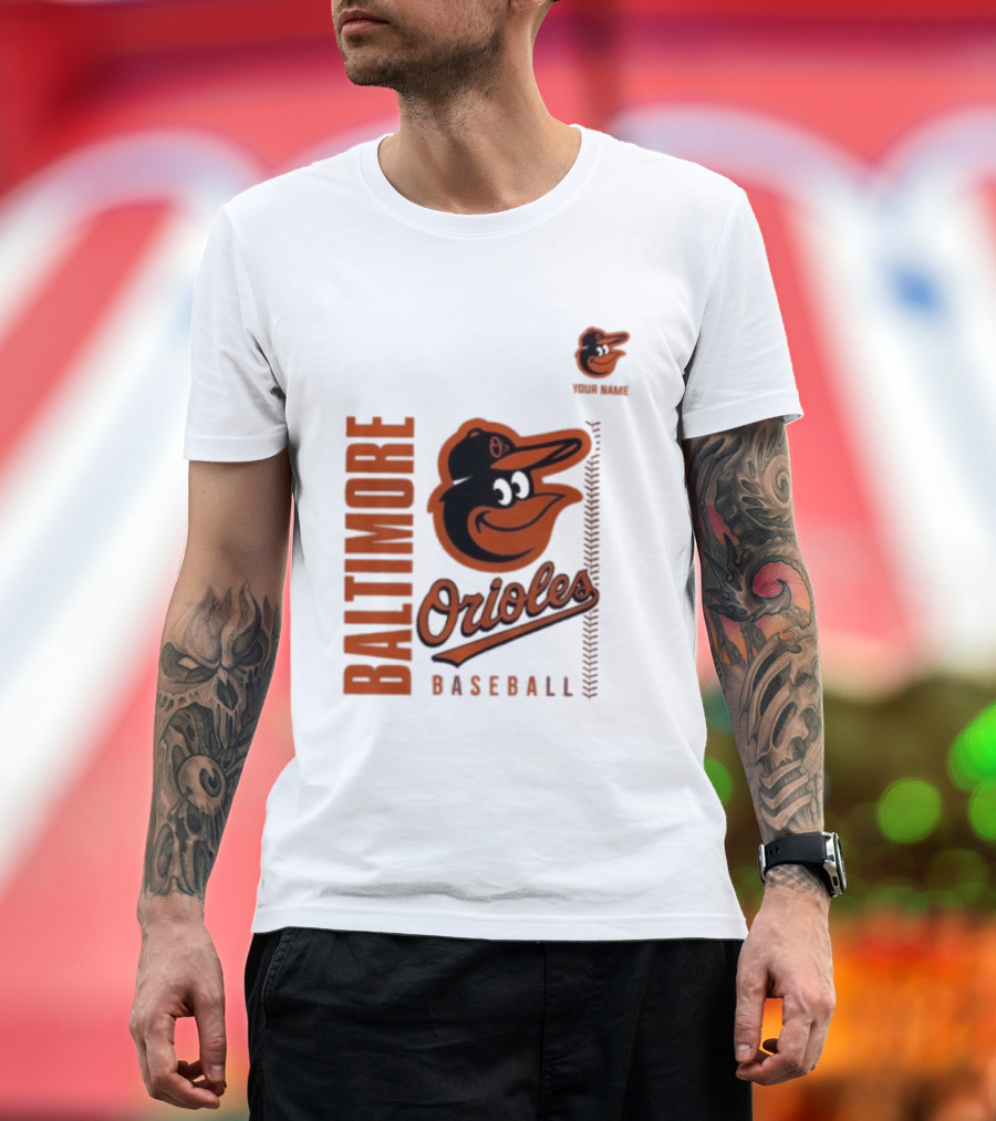 Baltimore Orioles Baseball Team Logo With Mascot Bird T-Shirt