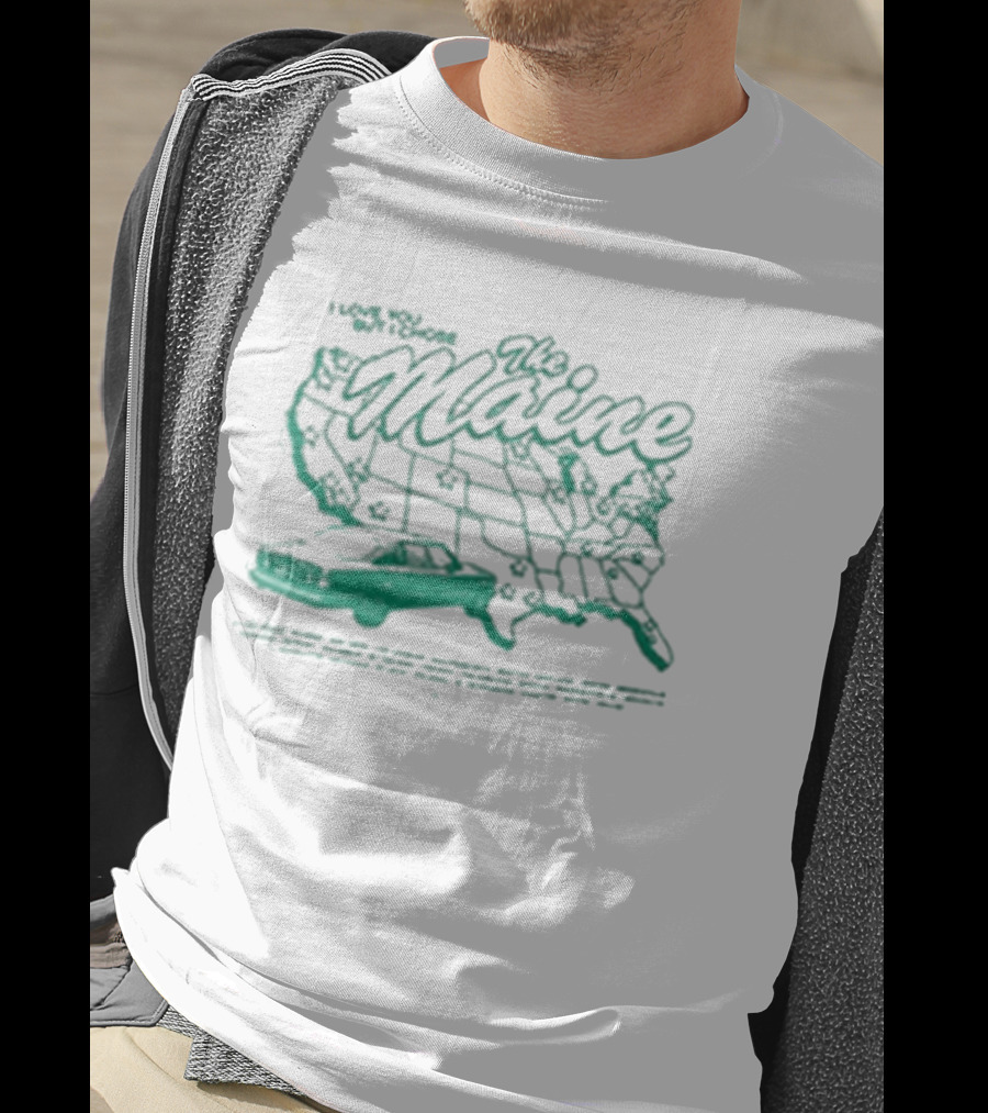 The Maine North America Tour 2026 I Love You But I Chose Vintage Car Map T-Shirt