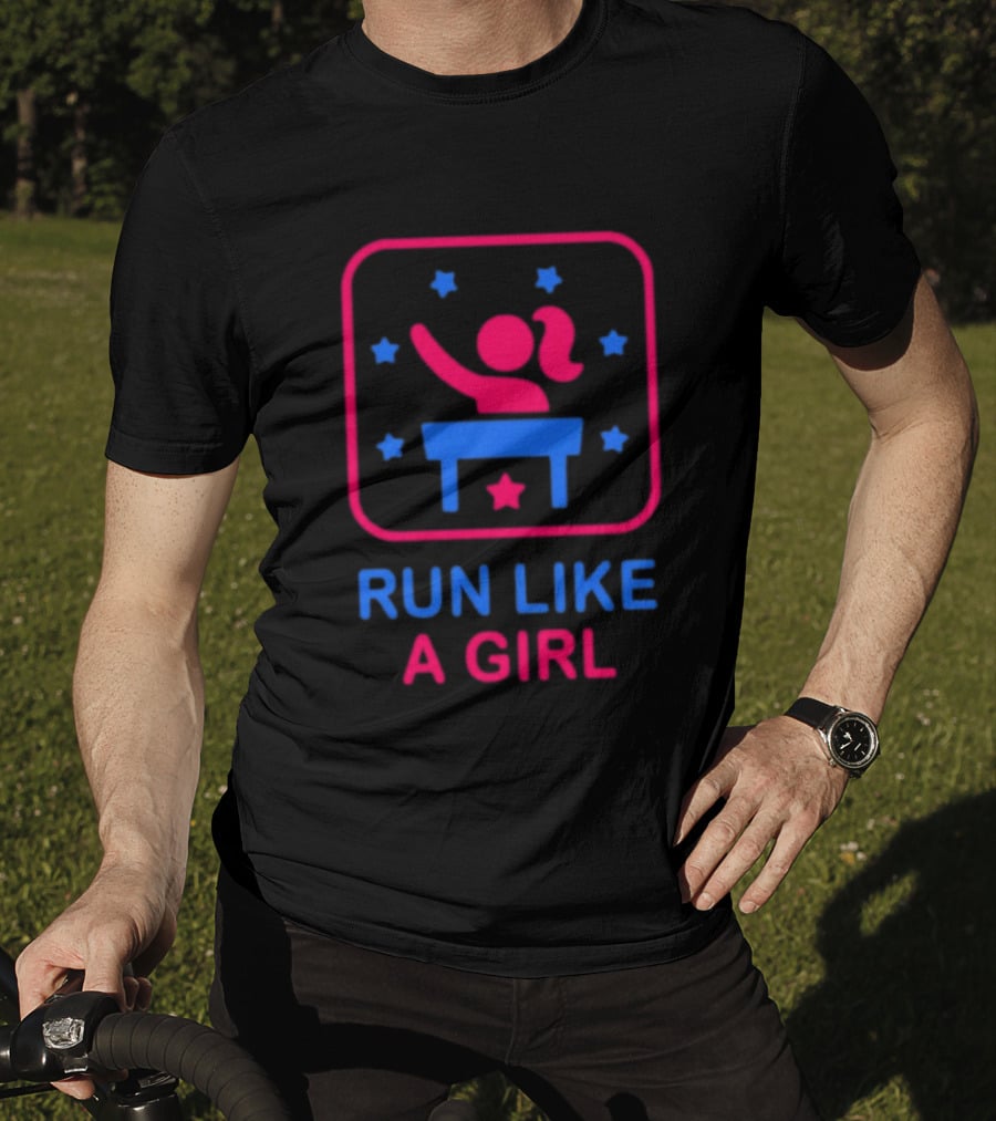 Run Like A Girl Happy Women's History Month Empowerment Stars T-Shirt