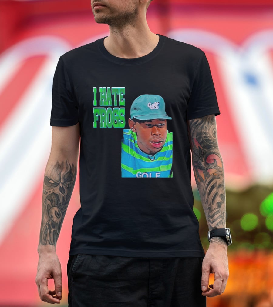 Tyler The Creator I Hate Frogs Meme Golf Hat Striped T-Shirt
