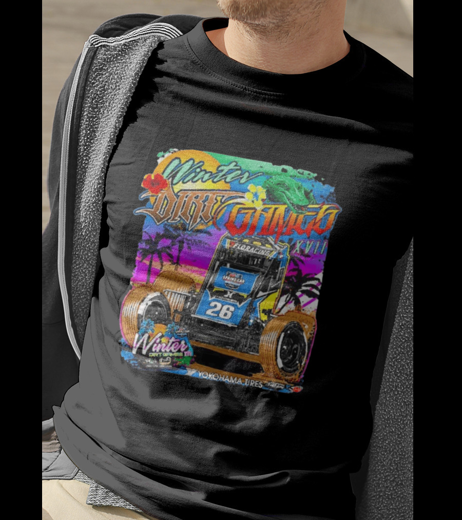 Winter Dirt Games XVII Sprint Car Yokohama Tires FloRacing 26 Tropical T-Shirt