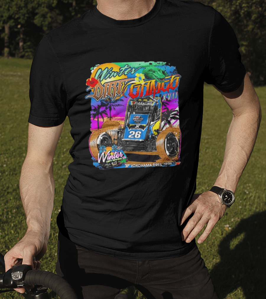 Winter Dirt Games XVII Sprint Car Yokohama Tires FloRacing 26 Tropical T-Shirt