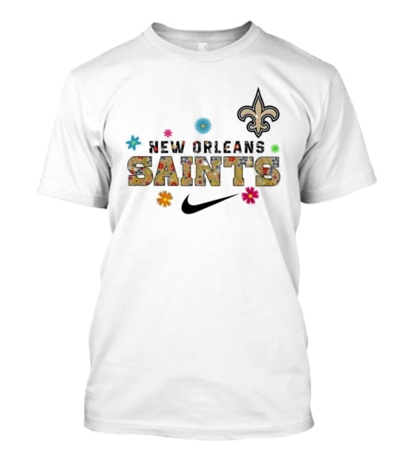 New Orleans Saints Hispanic Heritage Month 2025 Nike Fleur De Lis Floral T-Shirt