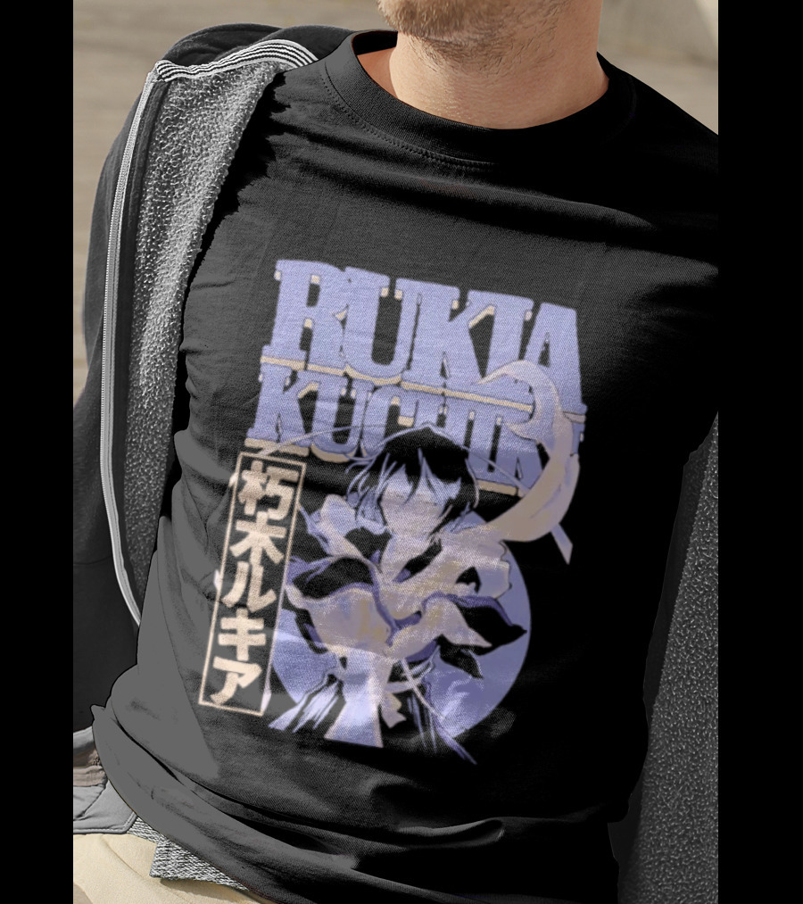 Bleach Rukia Kuchiki Anime Character Illustration Japanese T-Shirt